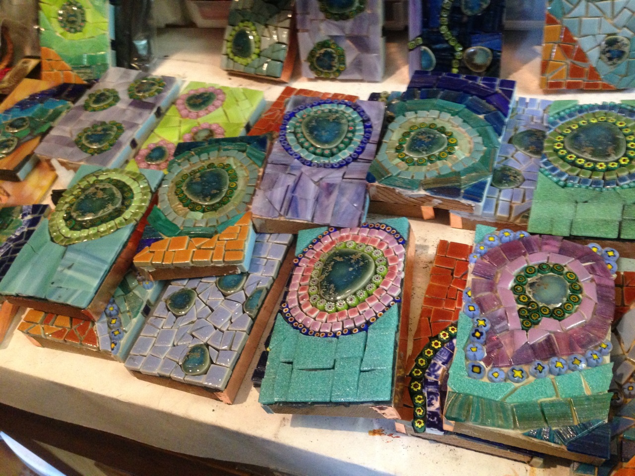 Mosaic plates (some are used for light switch covers)