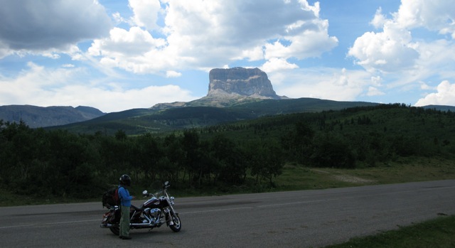 Chief Mountain with threatening thunderstorm